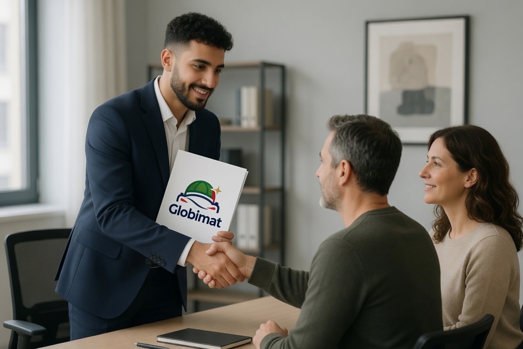 Représentant Globimat en rendez-vous avec des clients