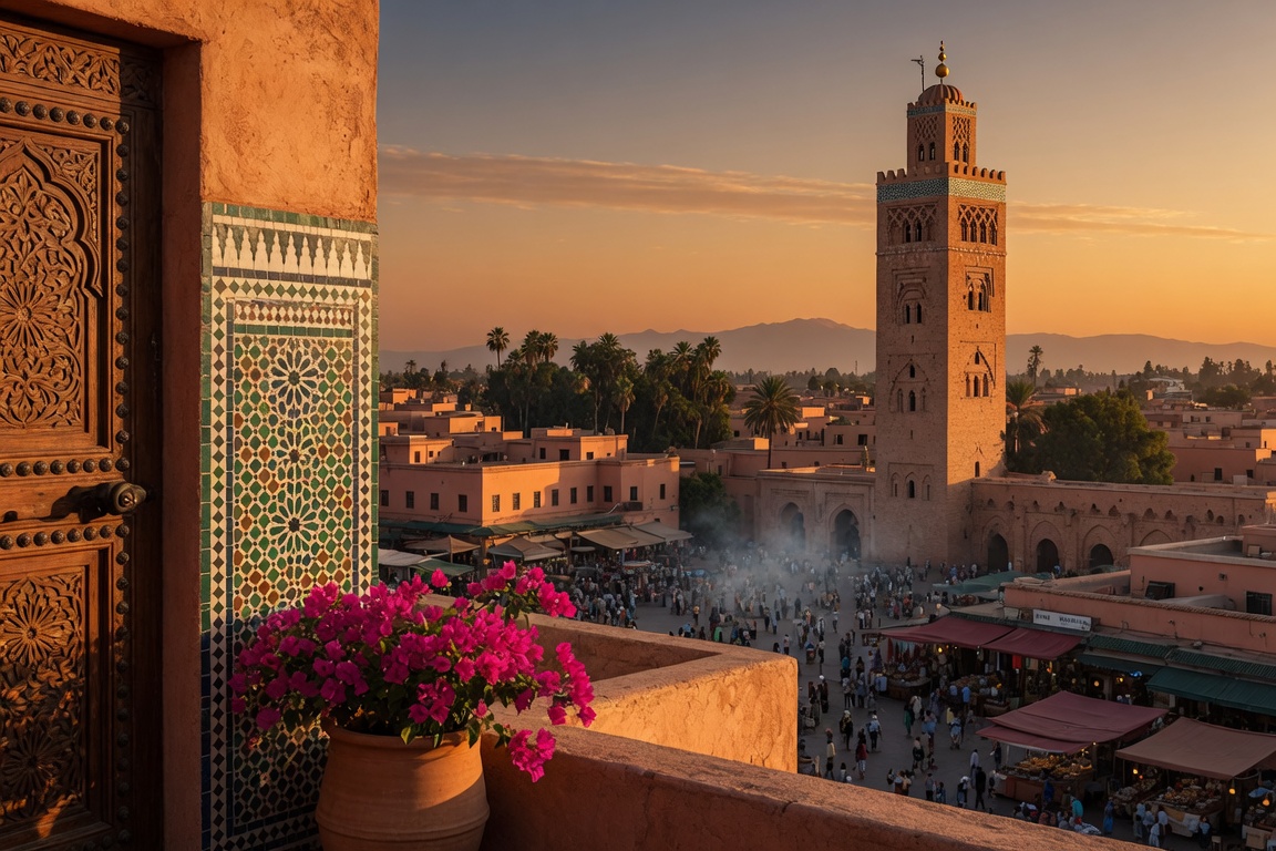Marrakech au coucher du soleil