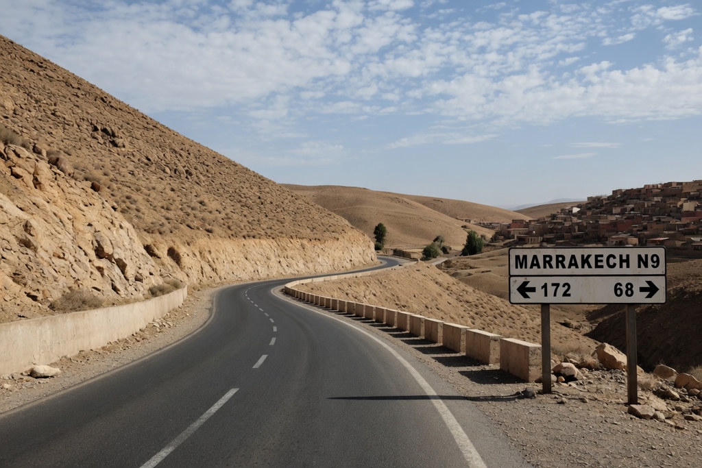 Route N9 vers Marrakech